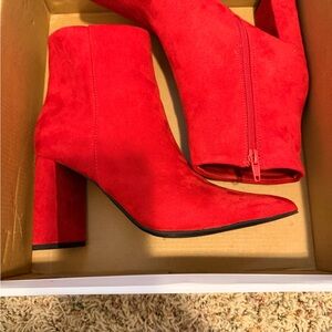 Wild Pair Bold Red Ankle Booties